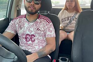 masturbating the taxi driver right out on the street