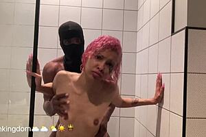 Michikomalandro sucks that huge BBC before intense anal fucking in the shower with her neighbor.