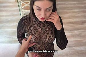 I ripped step sisters costume and fuck her hard but couldnt hold back and cum inside her pussy