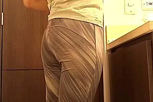 Hey I left a hidden camera in my Spanish university roommate's bathroom to catch her in skirt upskirt.