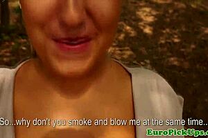 I picked up this euro babe and got her flashing those natural tits outdoors