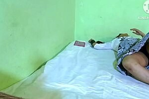 She casually lets her village uncle fuck her for fun in the bedroom