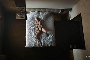 Why does she touch herself so passionately in bed with those small natural tits?