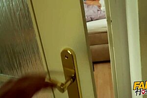 The sneaky college students shared a bed and fucked in fake hostel.