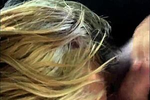 Check out this streetwalker giving a bareback blowjob, spitting cum on his dick and sucking it off again