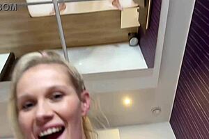 Oh yeah, we're fucking hard with Nela Decker right in front of that big mirror