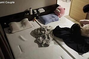 Newlywed couple wakes up to immediate sex with convulsions and climaxes in missionary and doggystyle positions.