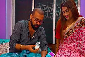 Beautiful Hot Desi Wife Seducing Husband Having Romantic Sex On Anniversary In Hindi