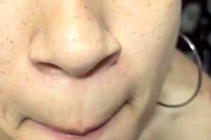 Naughty stepdaughter Manaia eagerly sucks on grown man's 10-inch dick and balls.