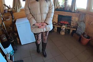 boss bends over milf in boots for deepthroat and doggystyle during promotion interview