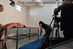 Whoa, check out this big tits milf recording in a deactivated hospital ward 😲