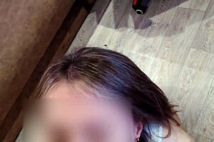 juicy pov blowjob from cute babe with small tits and tattoo in bedroom teasing her friend