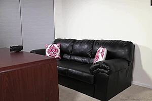 Big Titty Brunette Corra Experiences First Time Anal Fucking And Facial On Sofa In Casting Interview