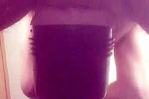 Gazzadomm explores his European homemade setup by thrusting into a fleshlight toy.