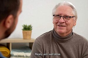 Kleptomaniac sex maniac turns into watching European young blonde with shaved small tits pussy and old daddy in couple action