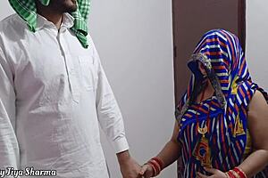 muslim step father in law fucks hindu step daughter in front of step son 😈 xxx threesome sex with wet pussy and big ass