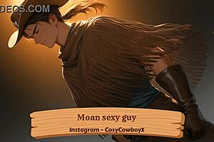 Sexy guy friend moans in solo erotic session.