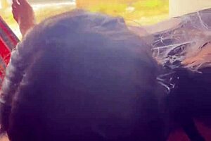 Horny Colombian Girlfriend Pulls Out Boyfriend's Cock in Public for Outdoor Blowjob