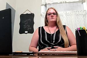 Your teacher gives you joi in her office, revealing that you got this pregnant big tits milf all worked up.