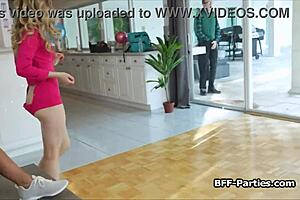 Whoa, these interracial coed girlfriends dive into real dick action in a wild four some!