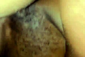 Hairy skinny teen with pink pussy handles big black cock professionally in intense session