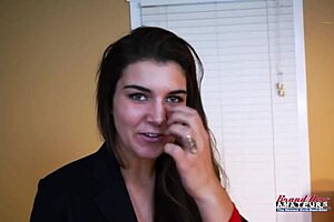 hey this brunette hottie vicky is masturbating while giving a bj and getting deeply banged 😏