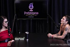 Best moments of Caroleta Roots on Preliminares podcast with Bia Hot part 4 in see-through lingerie. 🔥