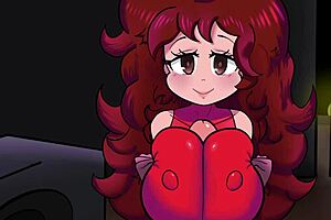 fnf features girlfriend with big tits and ass in a fun blowjob and titty fuck scenario