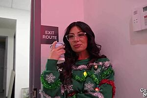 big titty latina coworker, wanna fuck me at the office christmas party so everyone hears us?