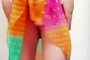 What happens when a hot Indian shemale dances naked in intriguing desi hijra style?