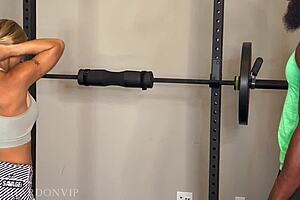 Hotwife Cheats with Personal Trainer BBC in Interracial Blowjob and Missionary Fuck