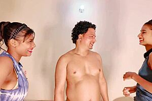 Two skinny wives contrast in intriguing threesome with anal fisting and wet pussy creampie in missionary.