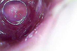 Hey, check out this toy play where I slide the camera inside my creamy juicy pussy until I cum hard