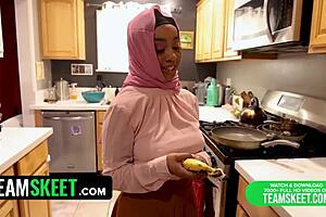 Hey shy hijab girl, want to learn this weird American tradition with banana and blowjob?