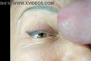 Can this milf take extreme close-up cumshot on her eye?