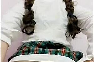 Mexican schoolgirl in uniform masturbates big ass outdoors for orgasm