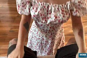 blondie lolipop bends over to worship mark pirson massive dick with deepthroat blowjob and doggystyle fucking