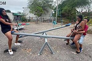 oh shit! what if they catch us having rough anal fun in public park with my whore girlfriend and horny stranger fisting her big ass