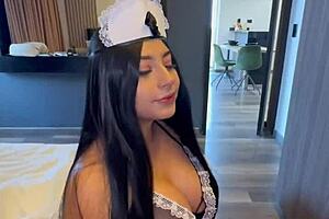 Watch this Colombian employee with big tits get fucked hard by her boss until he cums!