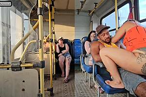 Married woman boldly teases and fucks stranger on bus