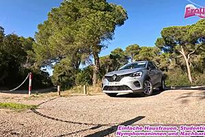 Deutsche amateur teen 18+ gets fucked outdoor by stranger man in fat chubby public pickup on german street.