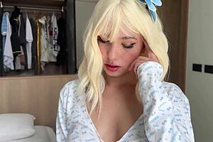 beautiful blonde teen covered in cum after passionate squirting orgasm