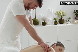 Rebecca Volpetti Enjoys Intense Oiled Massage Leading to Passionate Cumshot on Her Ass