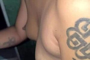 I watch Magrinha swallow cum from the tattooed muscular guy in an abandoned Rio de Janeiro house.