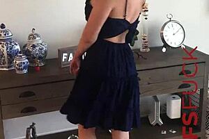 Hot busty blonde milf Ellie Lilly strips naked for her casting interview