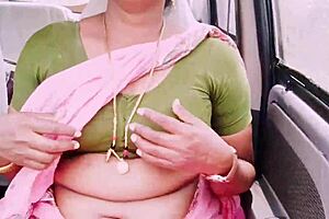 indian bhabi cheats on husband during long drive for time with boyfriend using telugu dirty talks