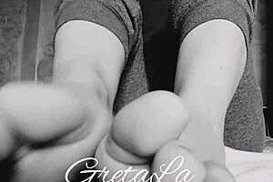 Walking barefoot through the park on a sunny day