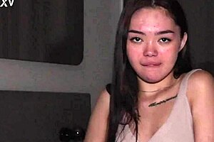 Watch this hot teen student roommate take my big cock deep in her tight pussy during rough missionary, he says in the dorm video.