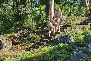 Outdoor domination session turns into intense fucking under the bright sun