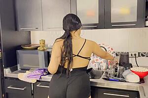 Small Cock Boss Pays Latina Slut For Rough Doggystyle Fuck In Kitchen With Cum In Mouth And On Tits